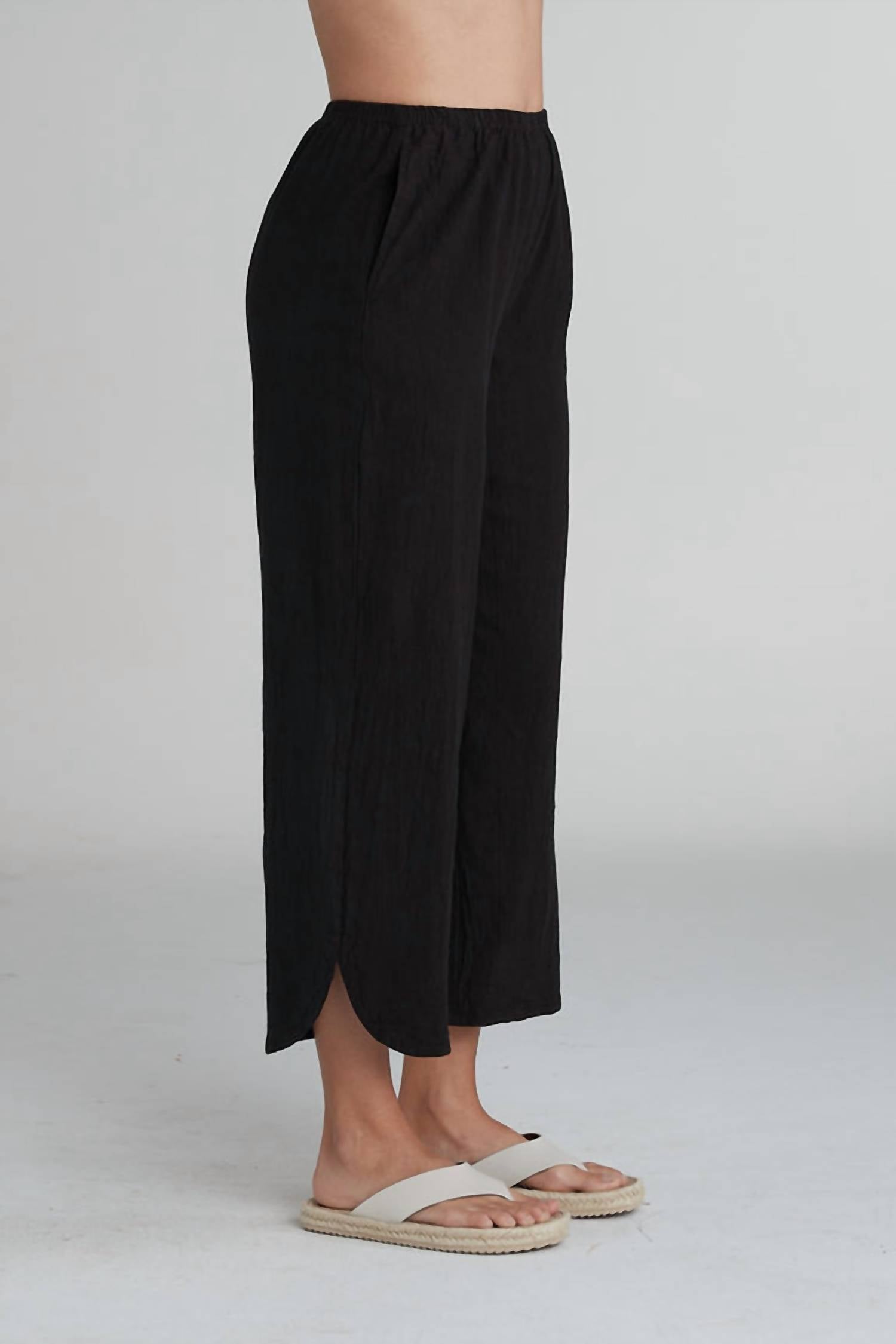 cut loose Crosshatch Vented Pant in black - women's pants - detail view