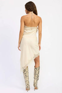 Emory Park - Hailey Satin Lace Asymmetrical Midi Skirt
