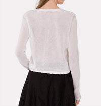 Autumn Cashmere - Mesh Cardigan With Floral Motif