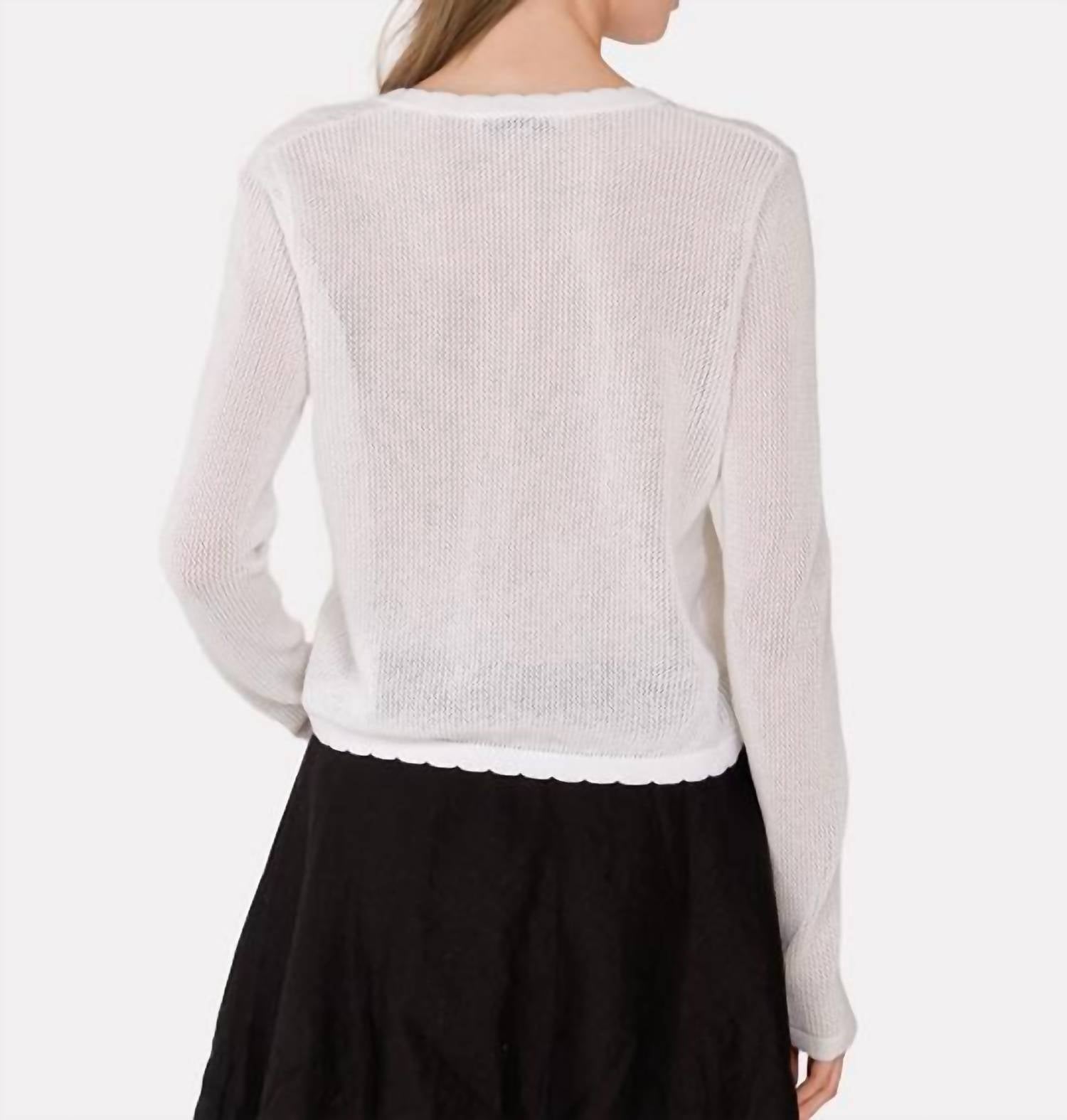 Autumn Cashmere - Mesh Cardigan With Floral Motif