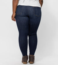 Judy Blue - Mid Rise Raw Hem Skinny Jeans