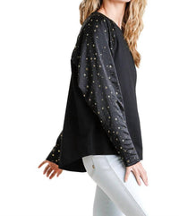 Umgee - Star Layered Mesh Sleeve Top