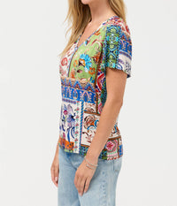 Johnny Was - JANIE FAVORITE V-NECK FLUTTER SLEEVE TEE
