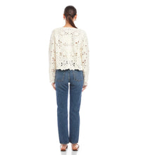 Fifteen Twenty Emery Crochet Jacket in cream - women's cardigan - alternate view