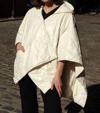 RAINRAPS Women's Rain Puffer Jacket in ivory pufferrap - women's jacket