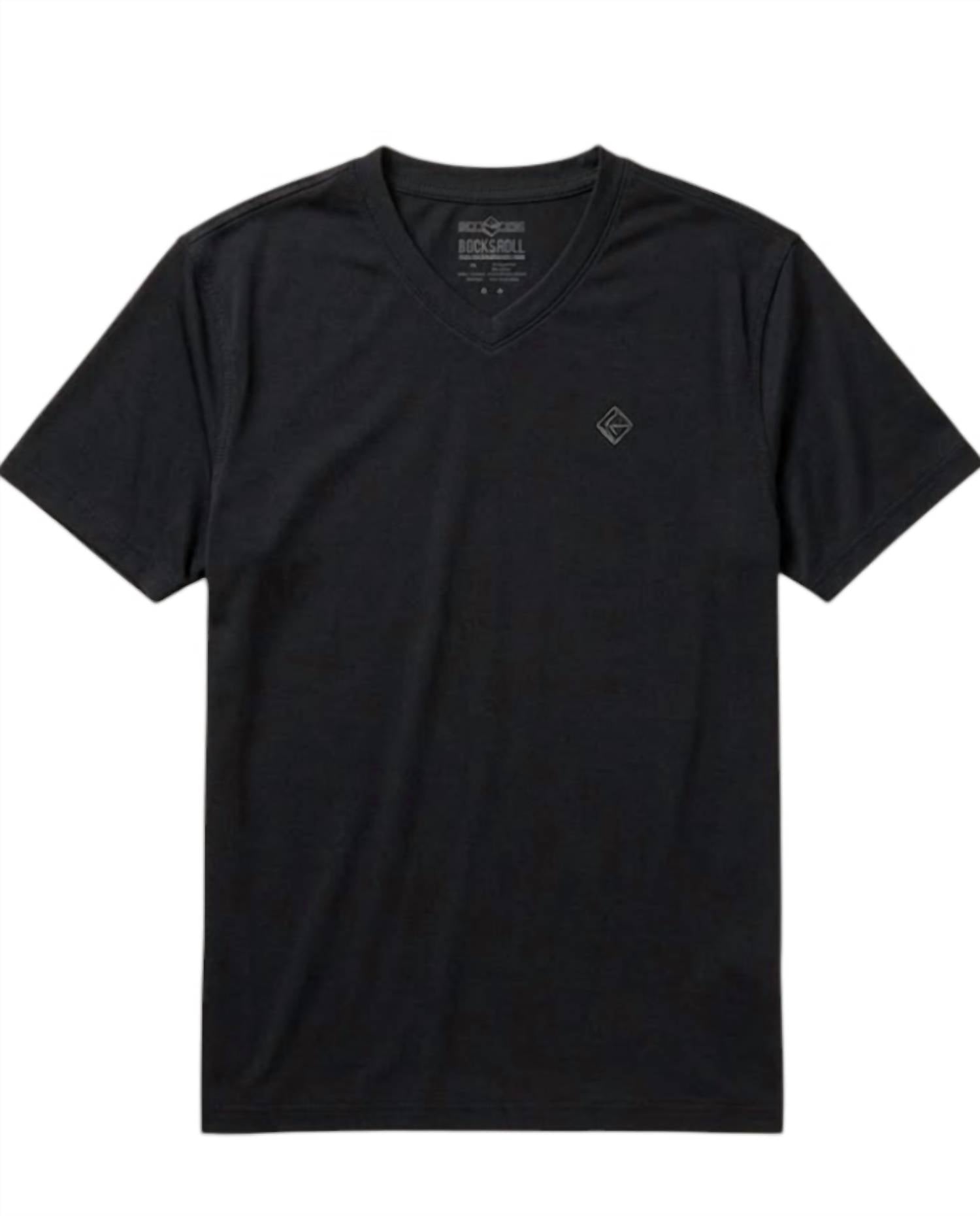 Rock & Roll Denim Men's Performance V-neck T-shirt in charcoal - men's t-shirt