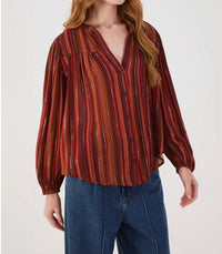 Dress To - Lurex V-neck Buttoned Blouse