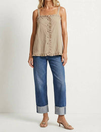 Naked Zebra - Ruffle Detail Shirt Tank Top