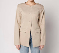 MOON RIVER COFFEE RUN BLAZER in light brown - women's jacket