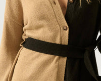 PROMESA TAYLOR BELTED CARDIGAN in beige - women's cardigan - alternate view