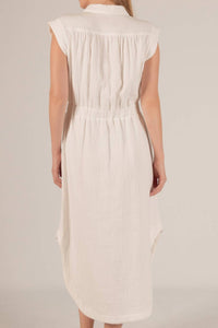 Before You Collection - Gauze Capped Sleeve Shirt Dress
