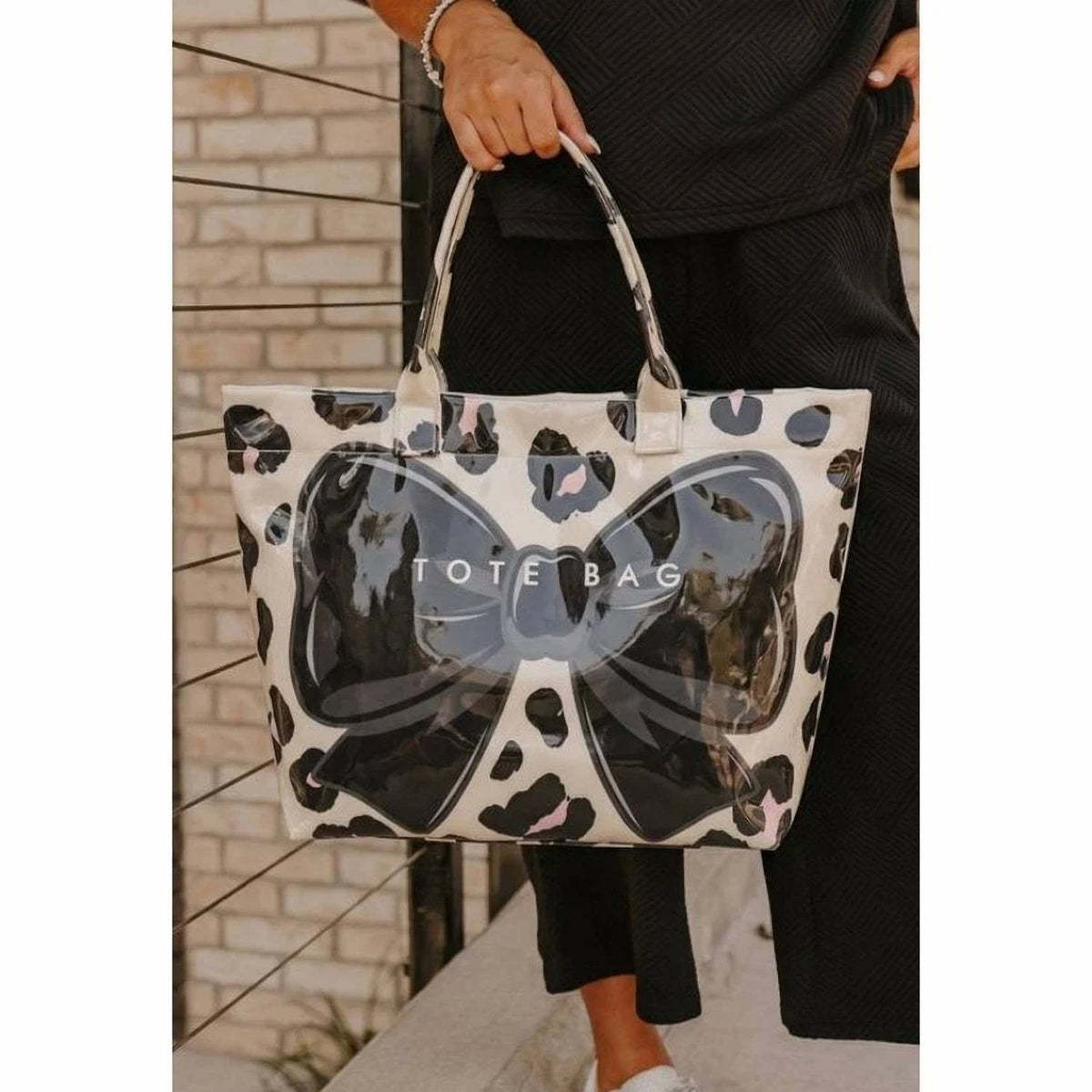 66Disco - Leopard Bow Tote Bag