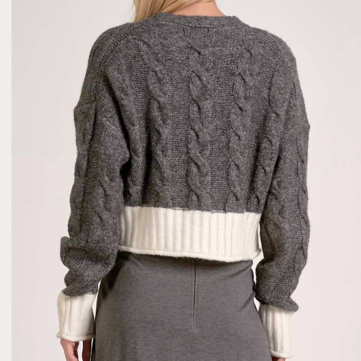 Elan - Color Block Carrie Cardigan Sweater
