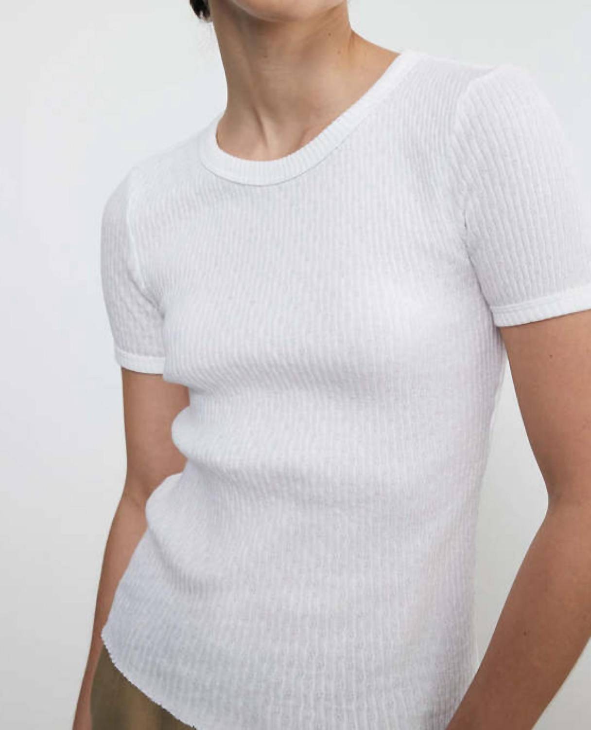 Enza Costa - Pointelle Essential Short Sleeve Tee