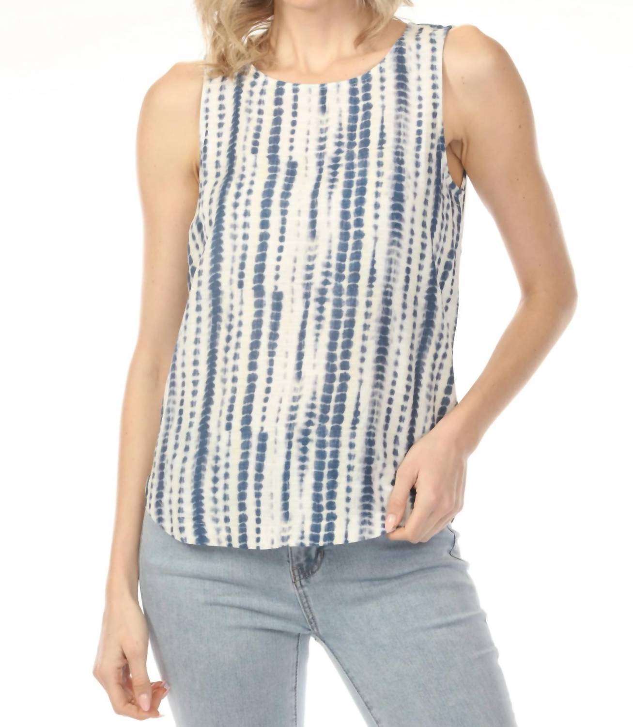 Charlie B - Printed Sleeveless Rounded Hem Top