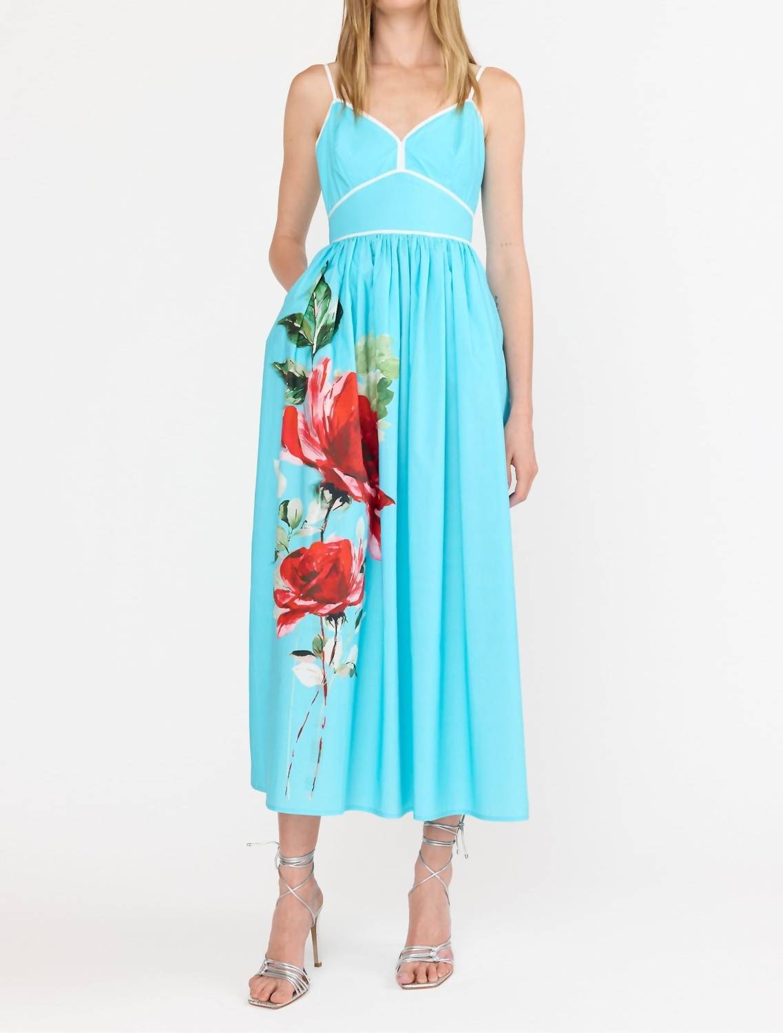 CHRISTY LYNN Leilani Midi Dress in turquoise rose - women's dress