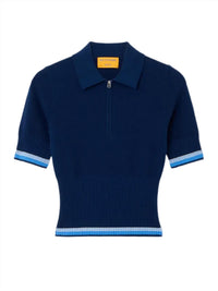 Guest In Residence Marcella Polo Top in residence marcella polo top in navy - women's shirt - view 5