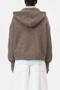 CLOSED Alpaca Wool Mix Hoodie in clay beige - women's top - detail view
