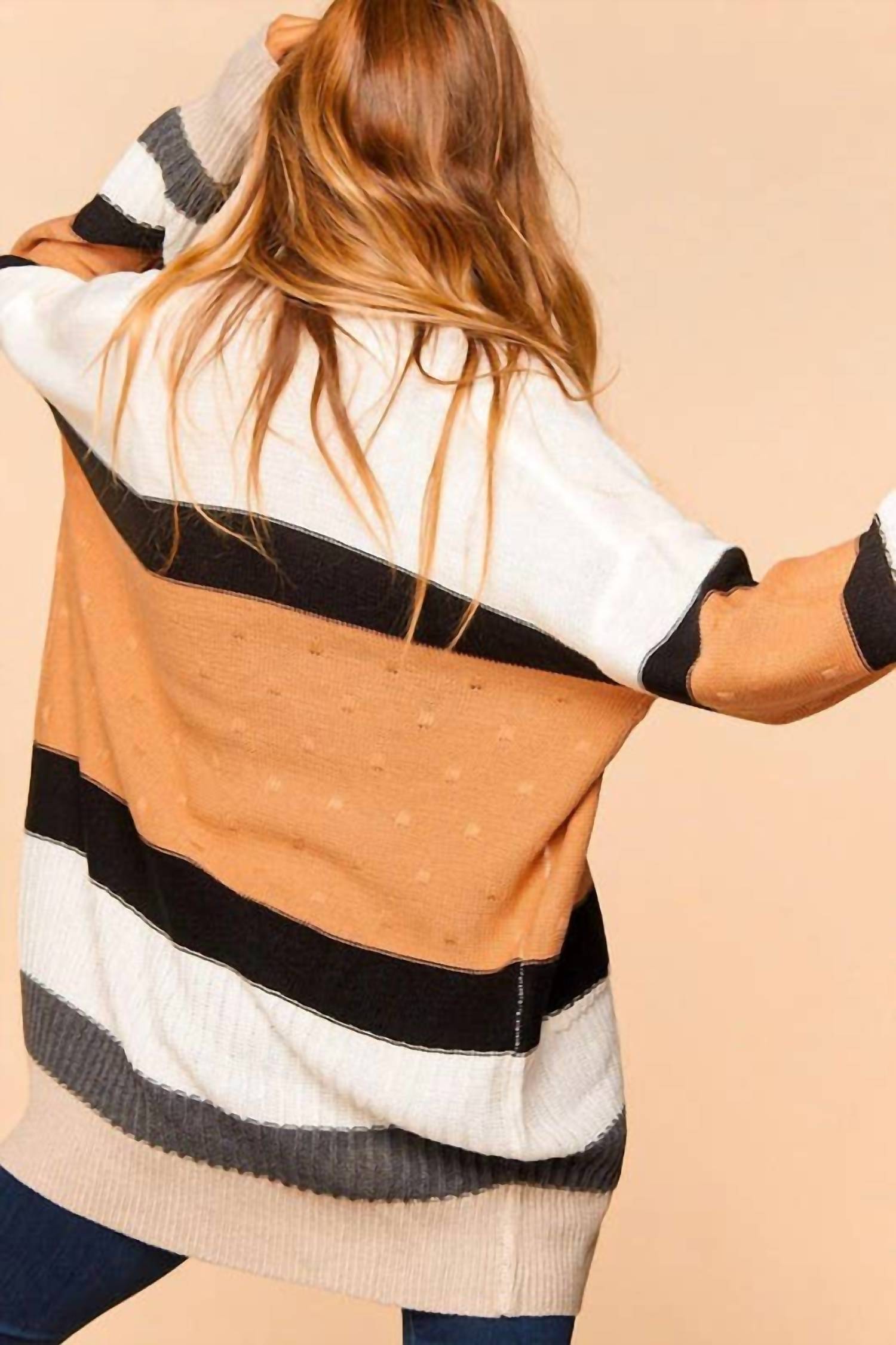 Vanilla Monkey - Color Block Sweater Cardigan