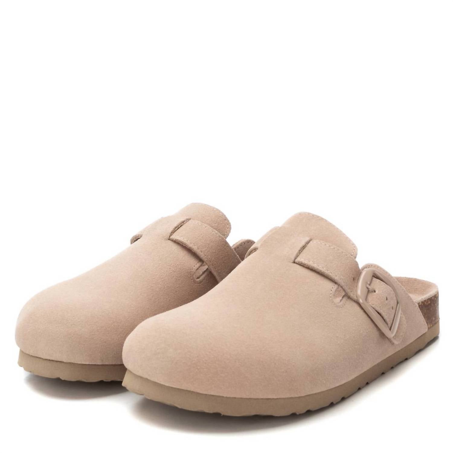 REFRESH Women's Suede Clogs in beige - women's shoe - view 4