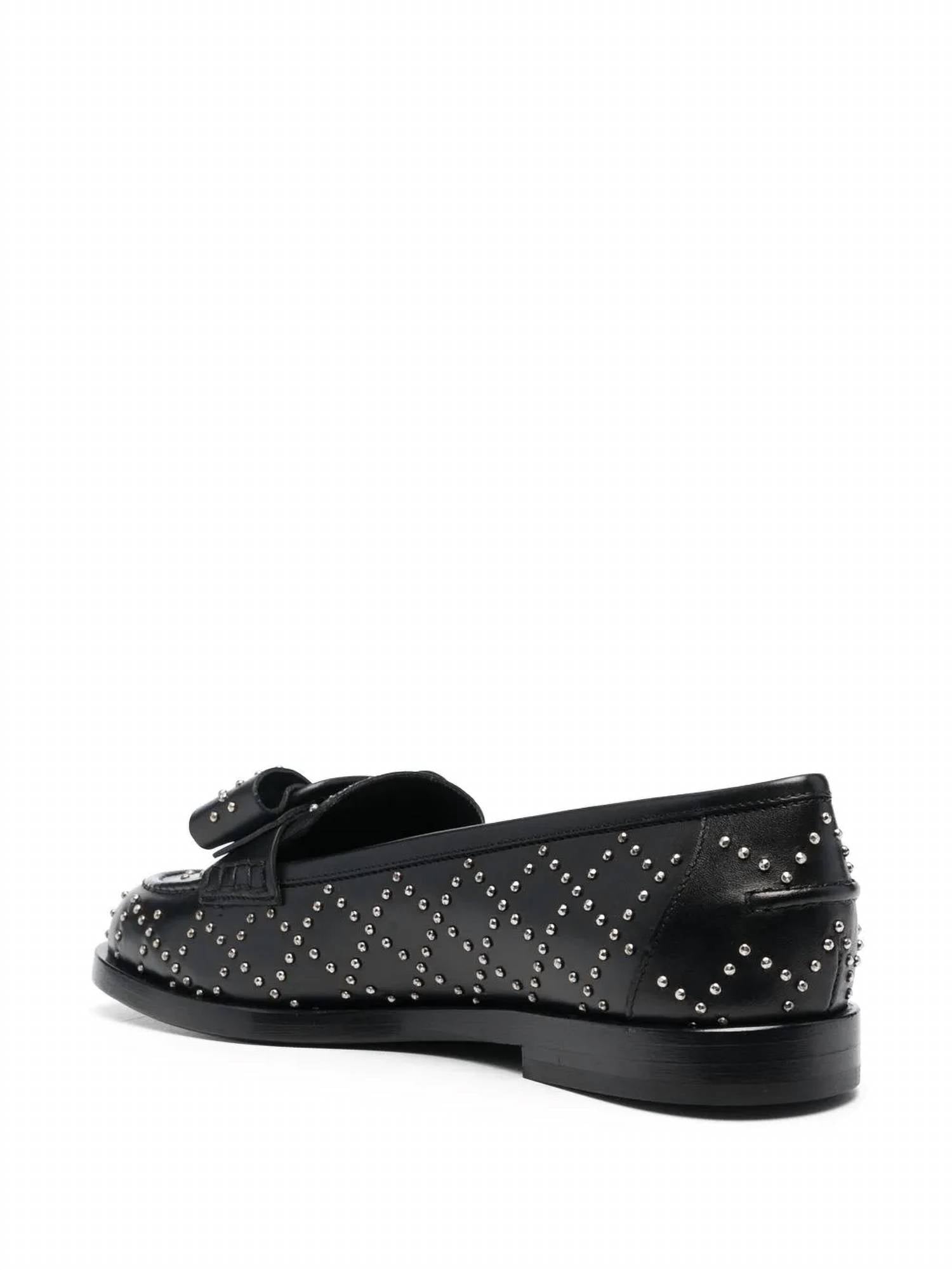 Salvatore Ferragamo Women's Viva Studded Loafers in black - women's flats - view 64