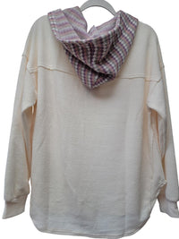 Very J - Oversized Seam Detailed Drop Shoulder Hooded Sweater