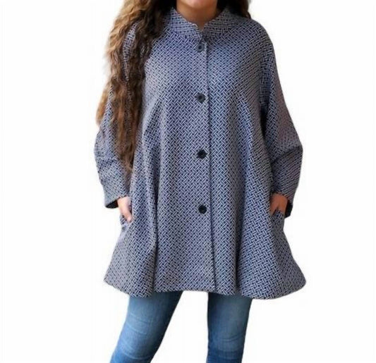 Erma’S Closet - TRELLIS PRINT SWING JACKET