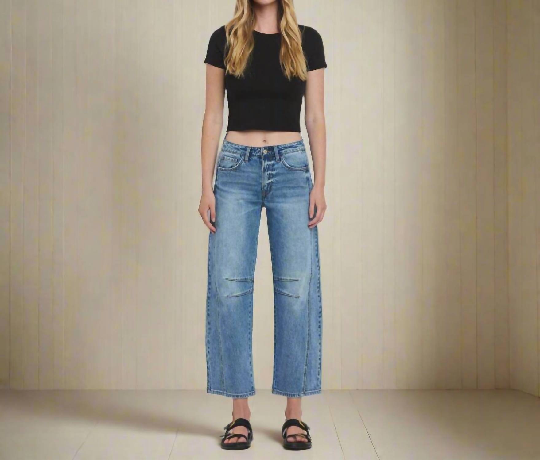 Vervet By Flying Monkey - Kate High Rise Barrel Leg Jeans