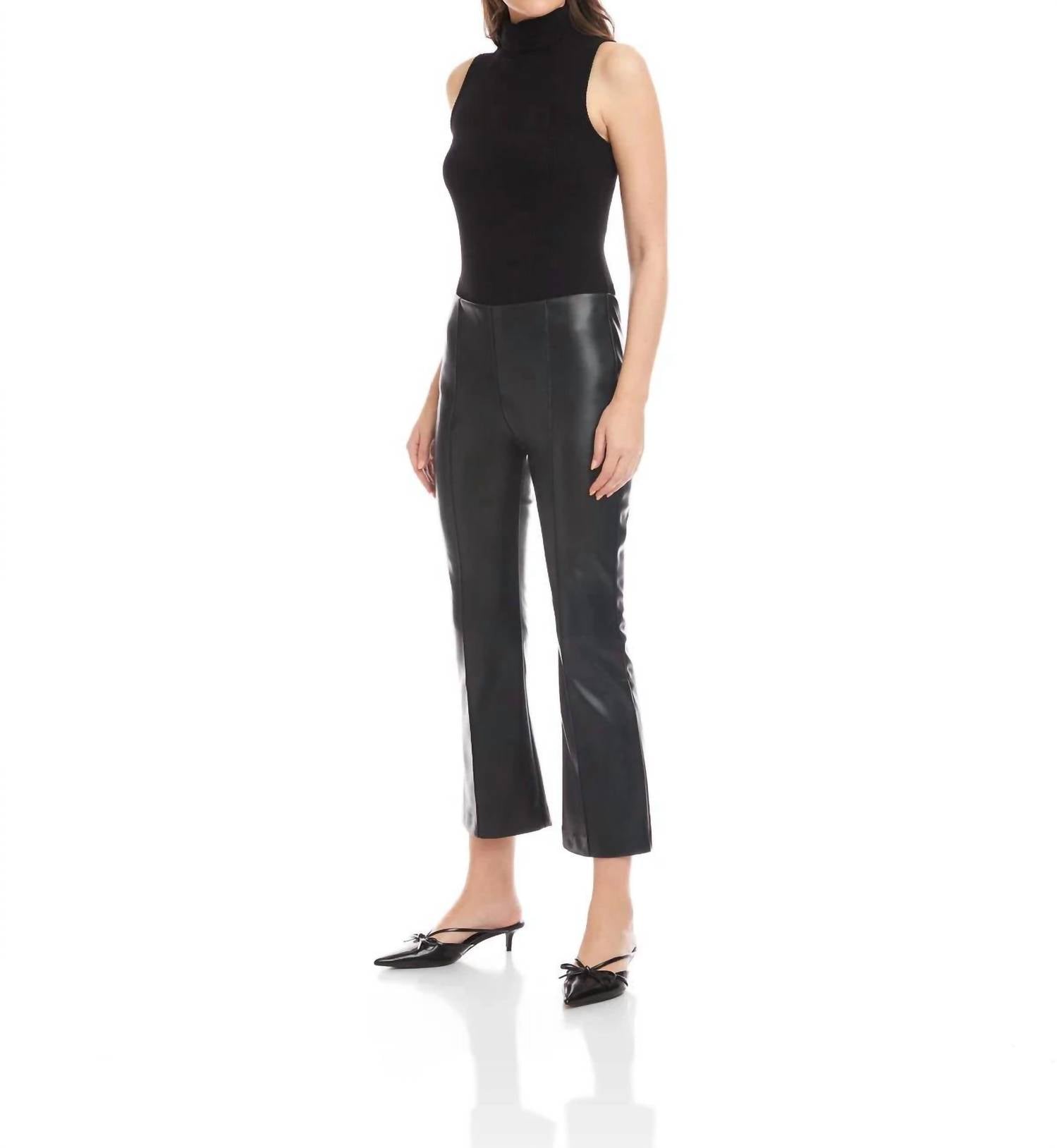 Fifteen Twenty - Sigourney Leather Pintuck Pants