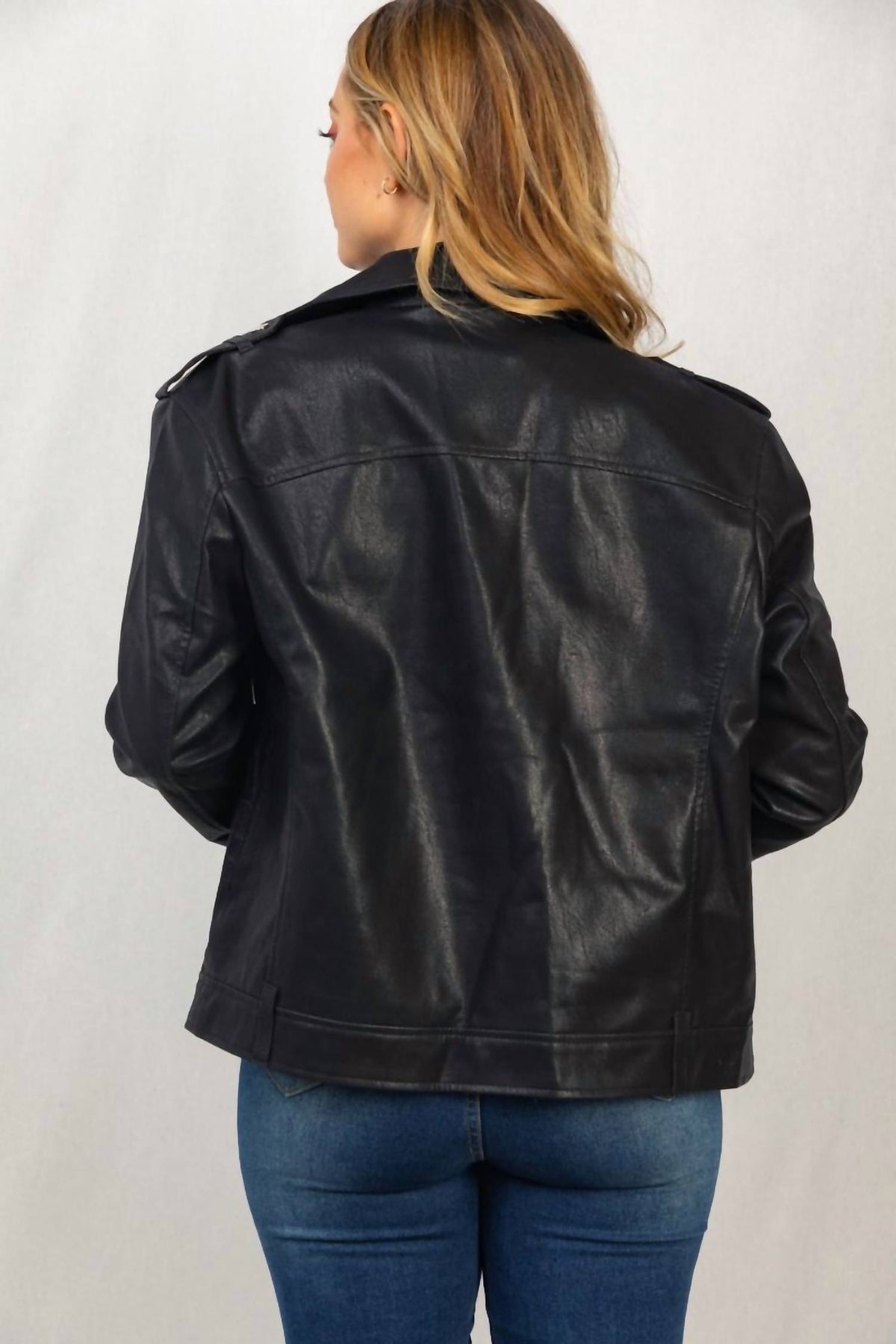 White Birch - Abstract Zipper Biker Jacket