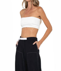 JBQ Jett Strapless Top in white - women's shirt