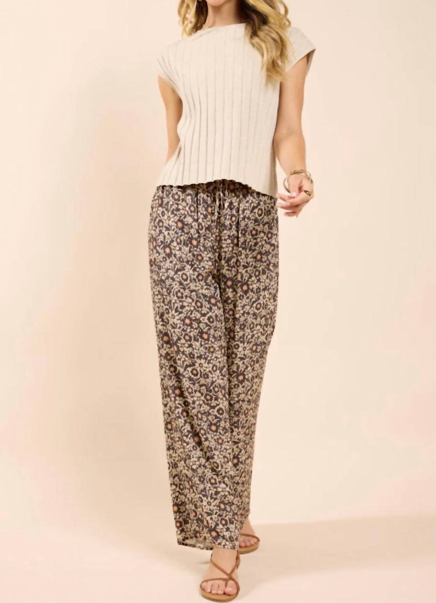 Sadie & Sage Desert Sunset Wide Leg Pants in brown - women's pants - alternate view