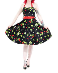Hearts & Roses - Cherry Blossom Halter Swing Dress