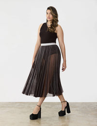 Gstq - Sunpleated Mesh Skirt