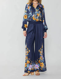 Current Air - Floral Motif Wide Pants