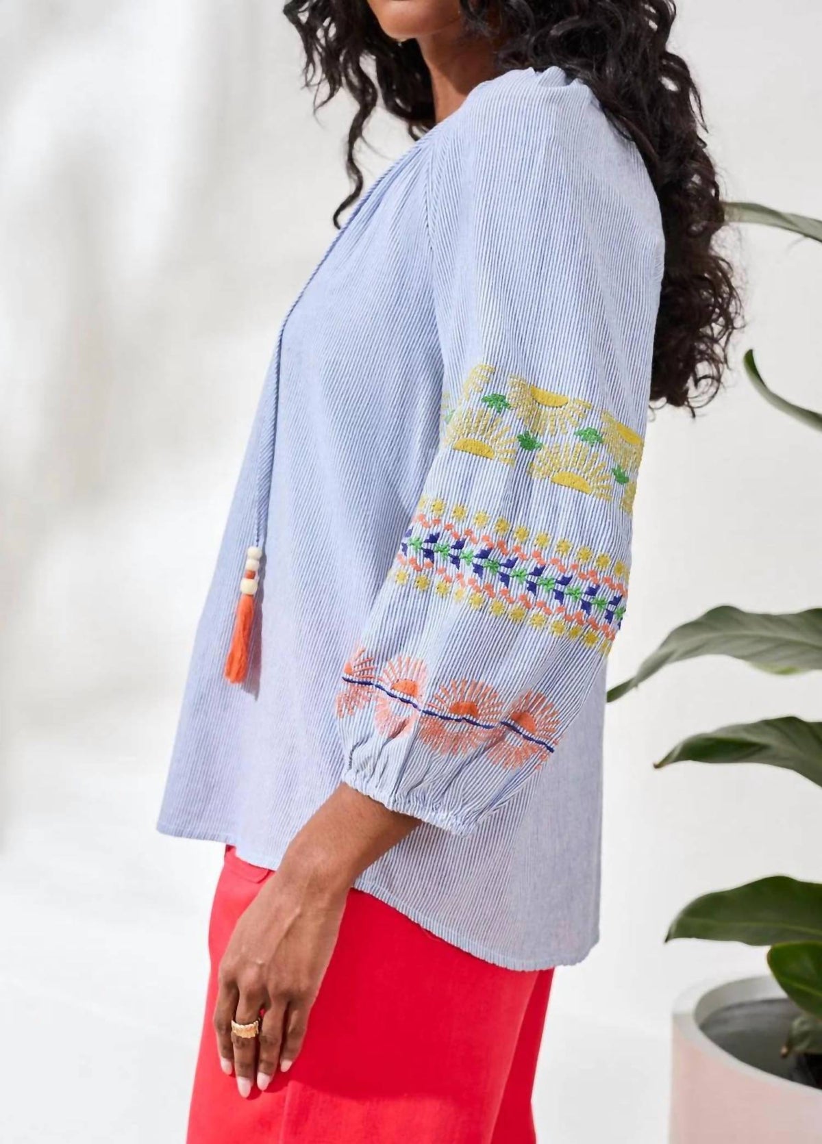 Tribal - Embroidered Raglan Blouse