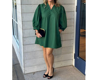 Entro - Kiley V-neck Puff Sleeve Mini Dress