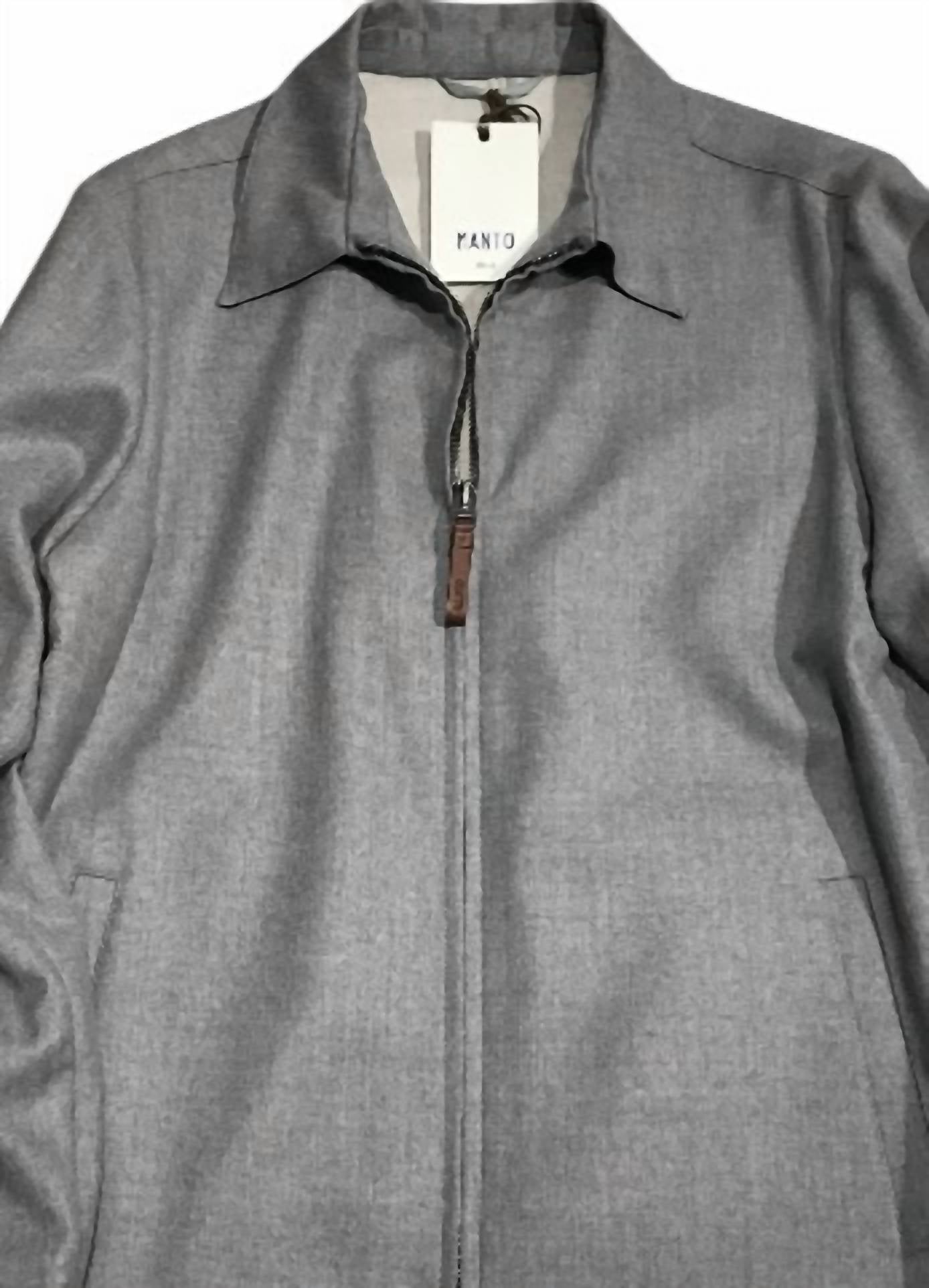 Manto Italia Men's Brenta Casual Jacket in 91 grey - men's jacket - detail view