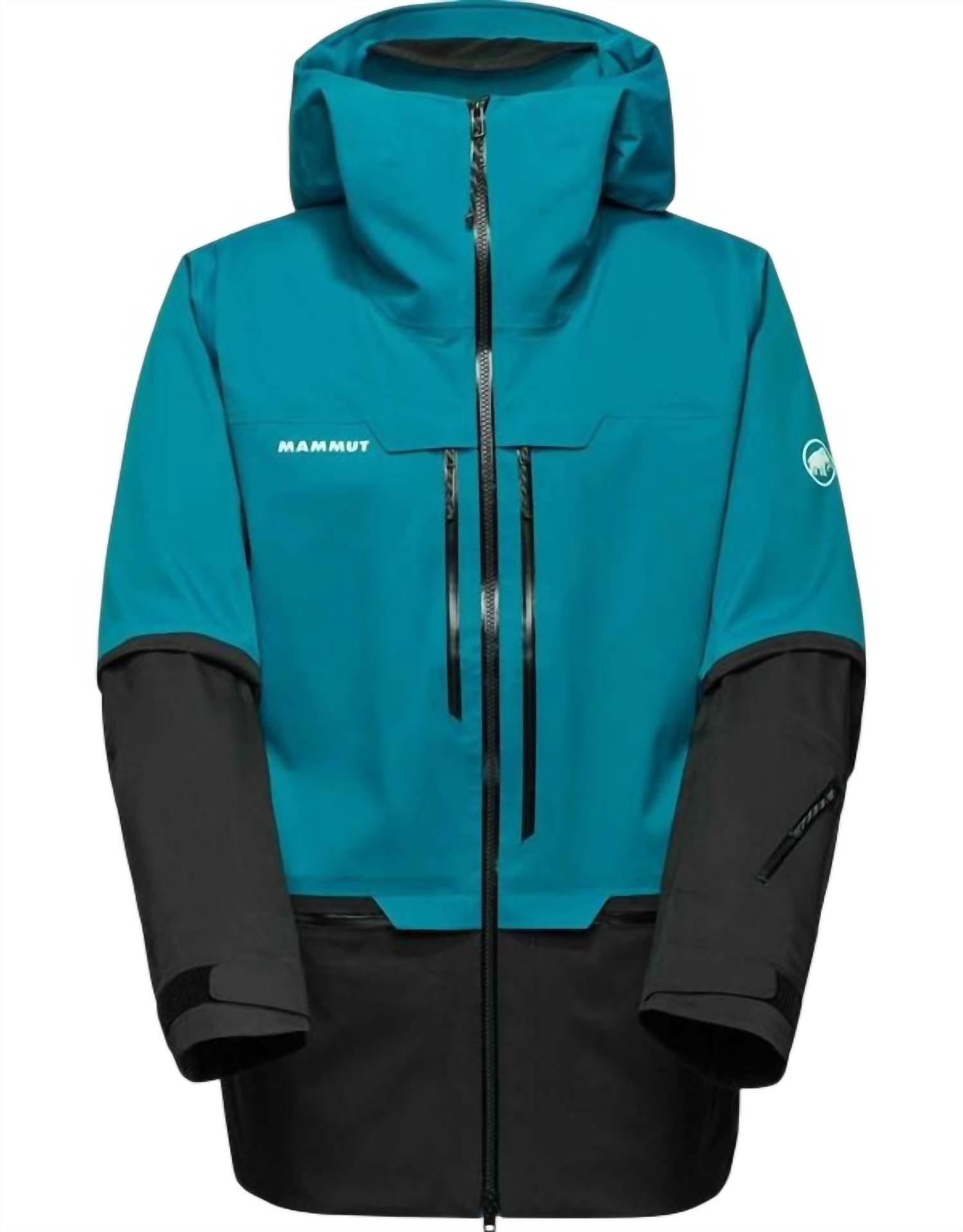 Mammut Men’s Waterproof Rain Jacket in teal black - men's jacket - view 4