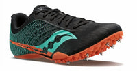 SAUCONY Women's Spitfire 5 Spike Shoes in black cool mint - women's shoe - detail view