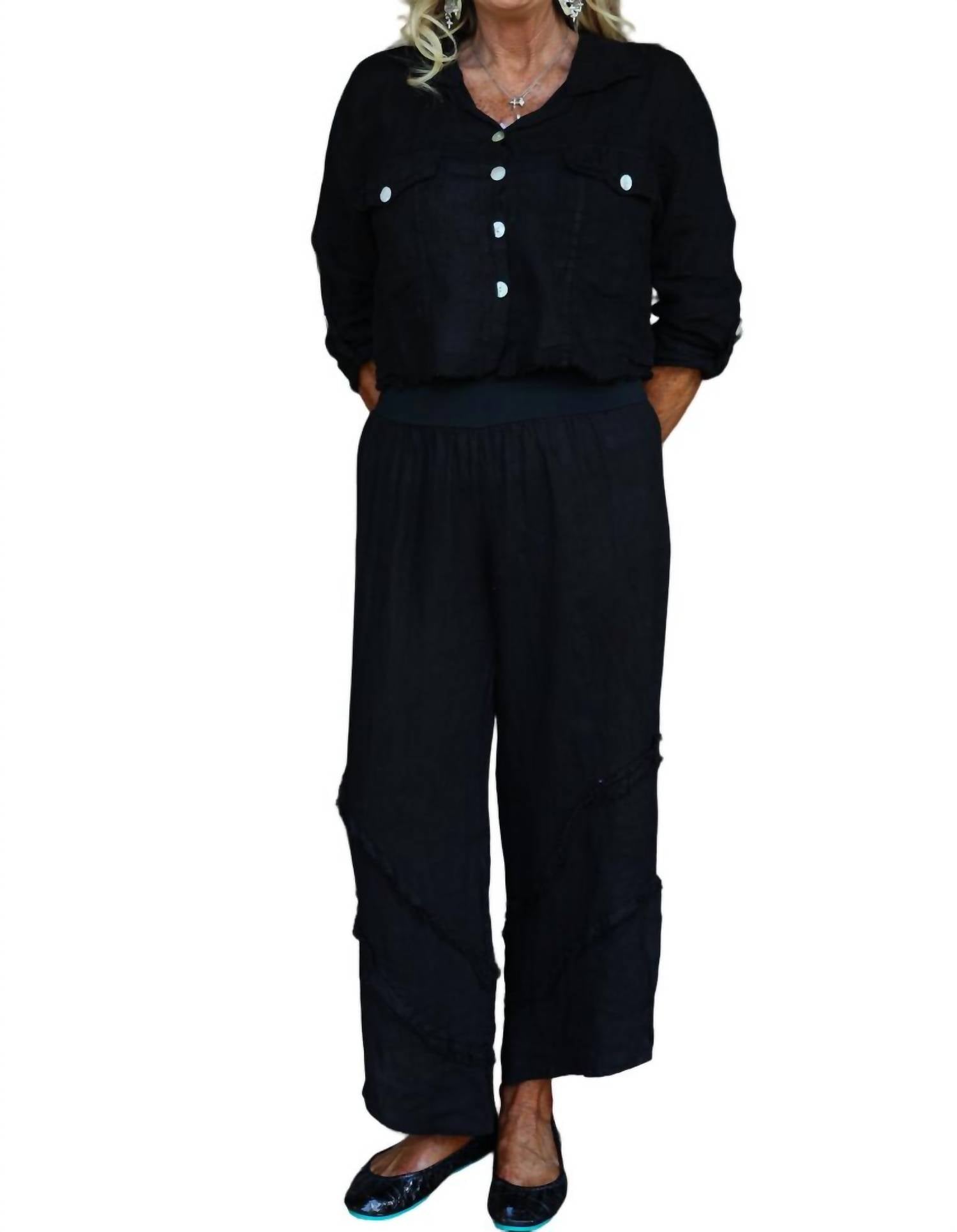 Look Mode Usa - Raw Edge Cropped Linen Jacket