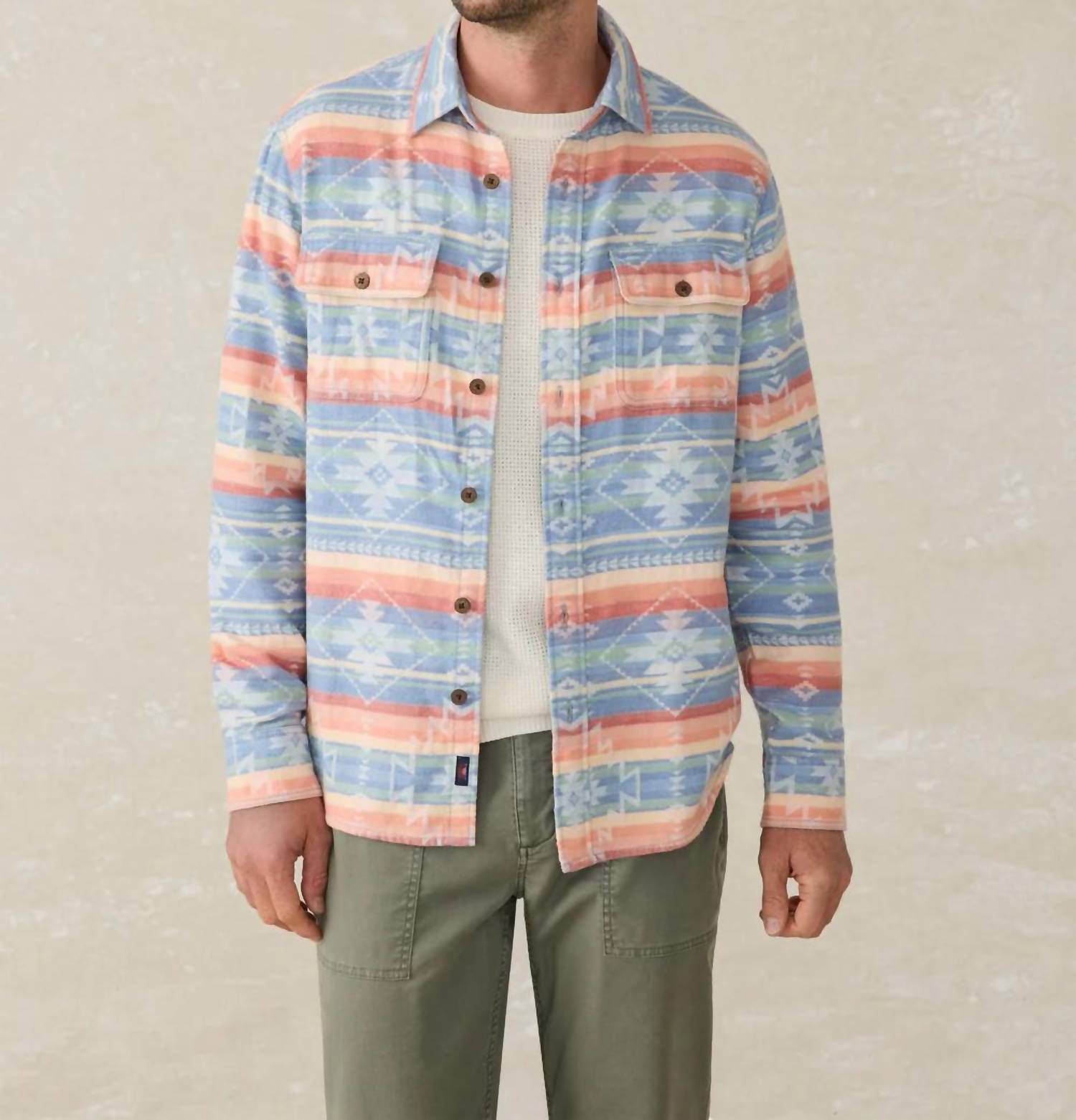 Faherty Doug Good Feather Canyon Overshirt in dusk star glow - men's shirt