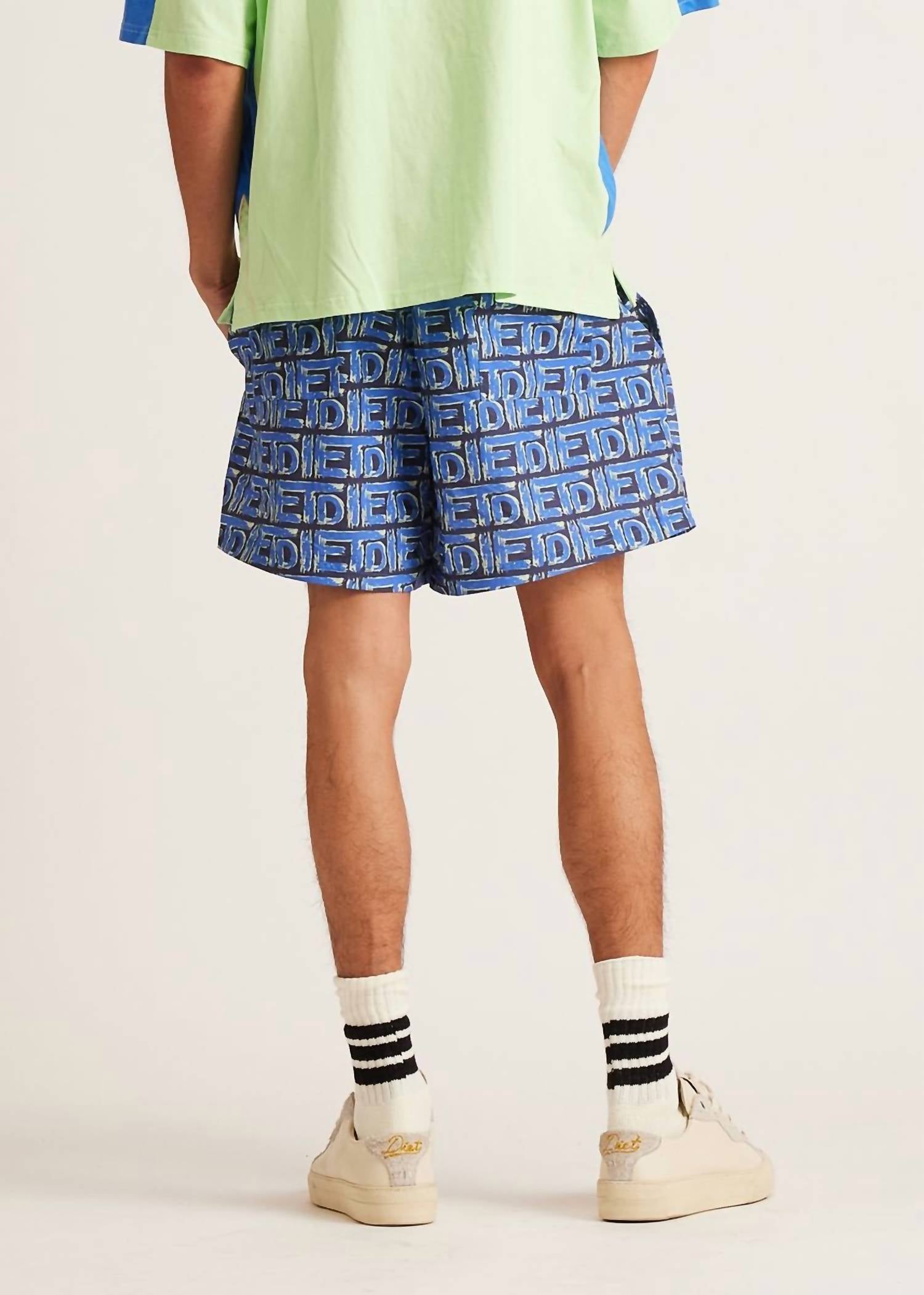 Diet Starts Monday Men's Scribble Shorts in blue - men's shorts - alternate view