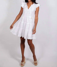Sail To Sable - Ruffle Neck Dress With Tassels