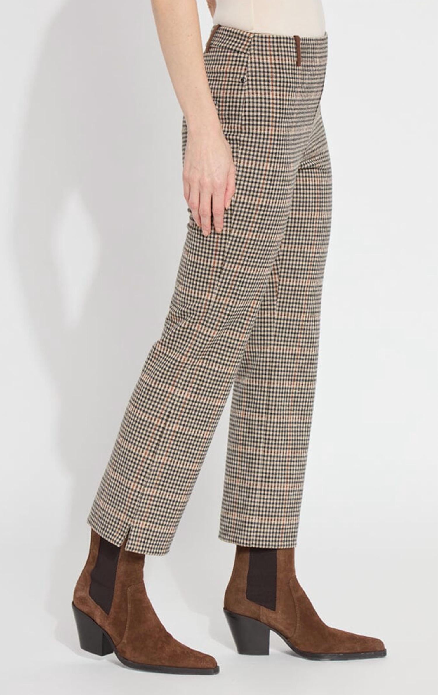Lysse Baby Boot Ankle Pants in austin plaid - women's pants - detail view