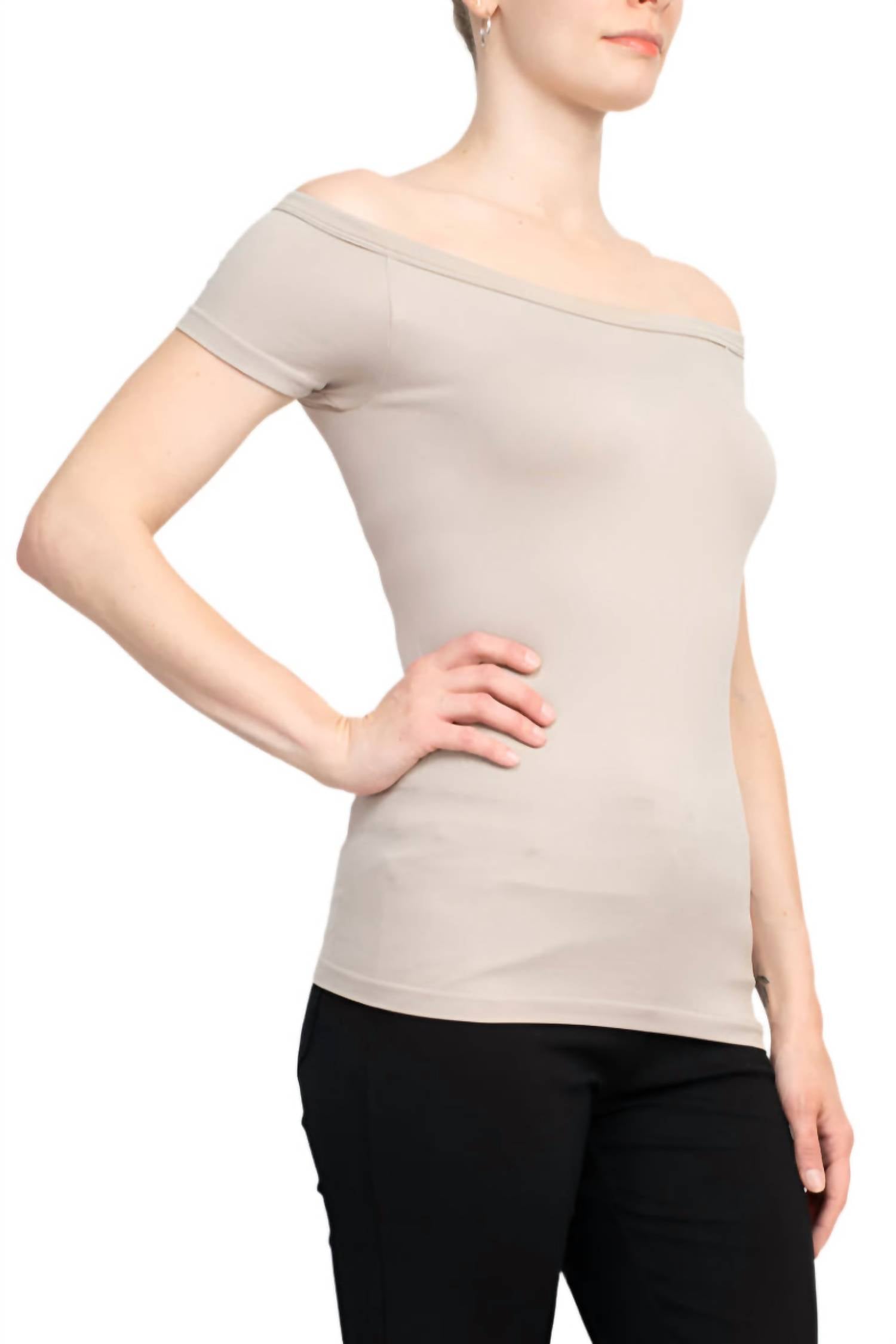 Alberto Makali - Off The Shoulder Solid Spandex Top