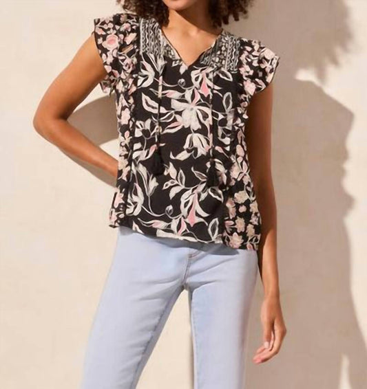 Tribal - Ruffle Sleeve Top