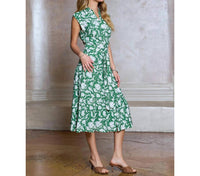 Current Air - Floral Printed Button Down Midi Dress