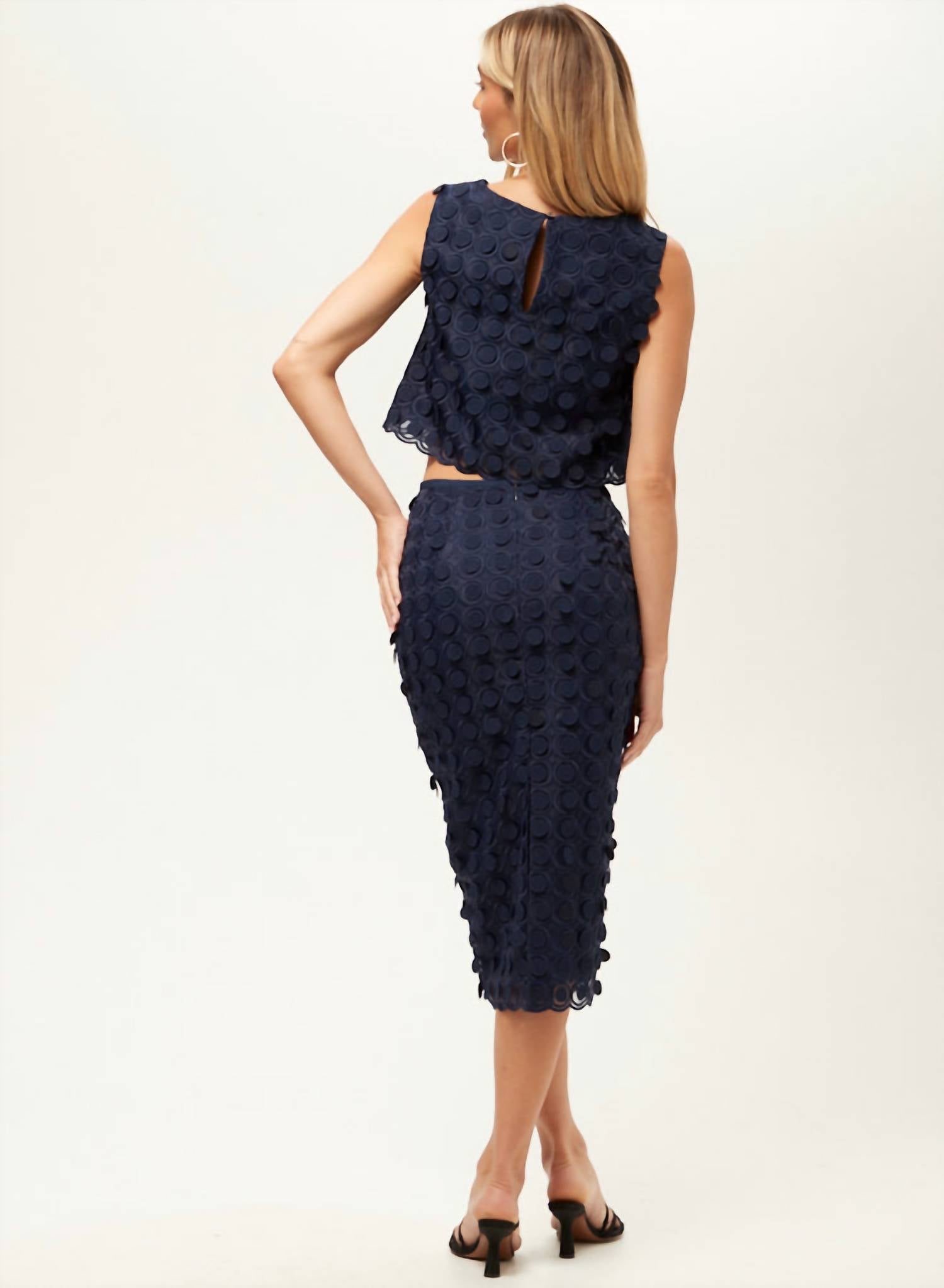 Trina Turk Serve Sleeveless Top in ink - women's shirt - detail view