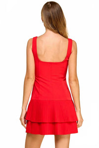 Pretty Follies - Sleeveless Pleated Mini Dress